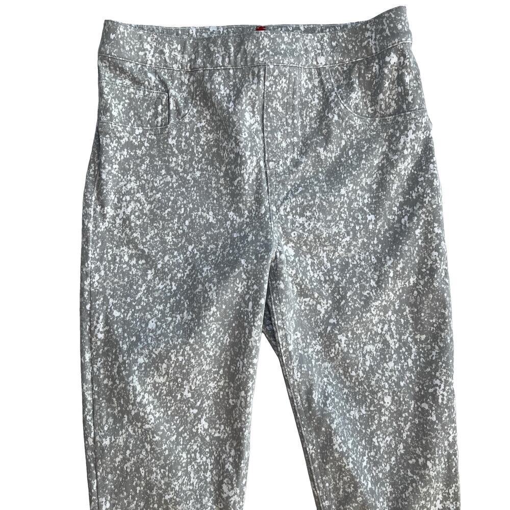 Spanx Jean-ish Legging Gray/White Speckled Jegging Pants Denim Feel Size M